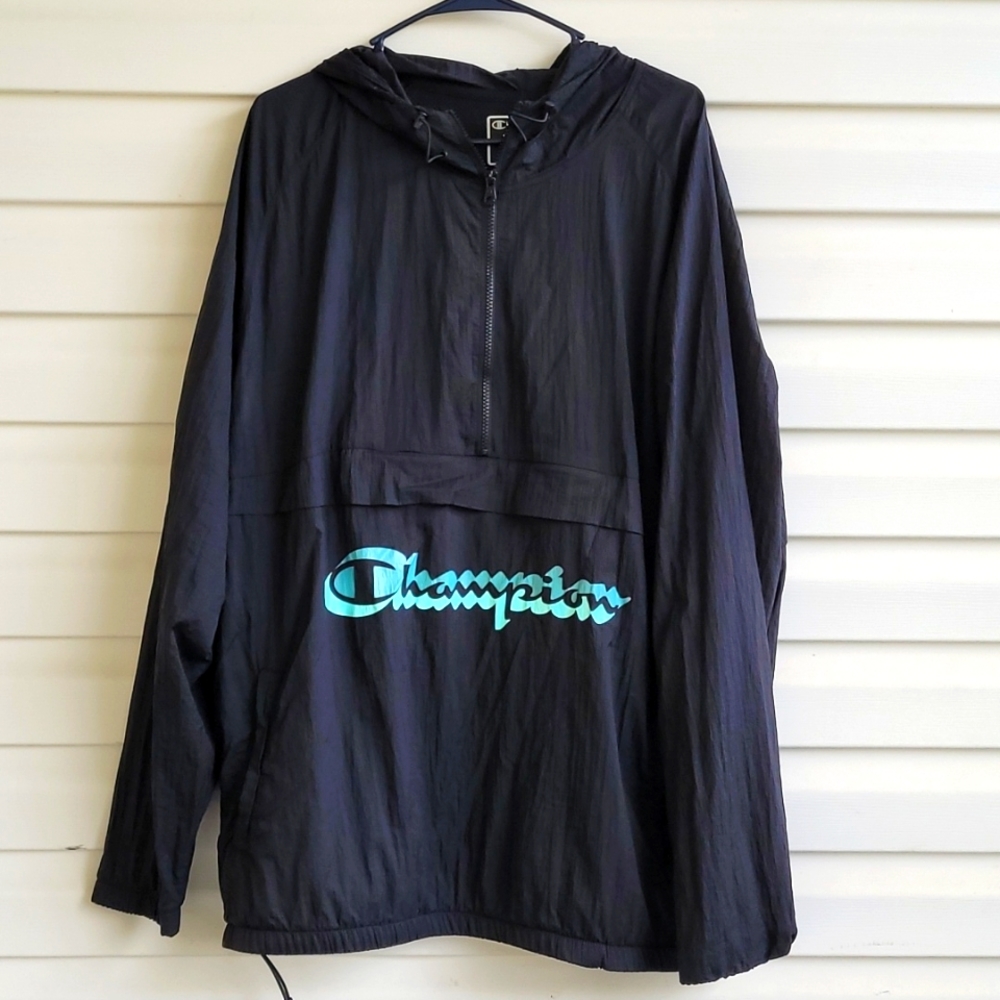 Champion 2x black windbreaker jacket